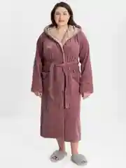 Халат женский, капюшоном, махра, хлопок