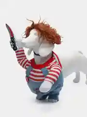 Синий костюм для собак и кошек кукла с ножом, рождество, косплей