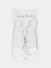 Серебряный серьги-кольца женские, 6 и 12 пар / кольца-конго / женские серьги / набор сережек
