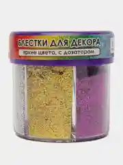 Блестки для декора, диспенсер с дозатором, 6 цветов, 10 г
