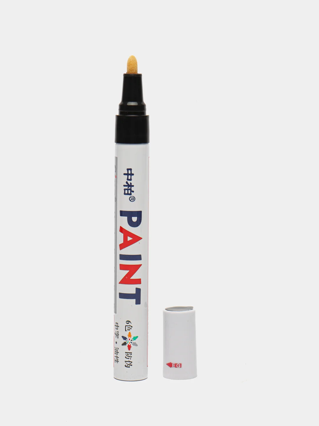 Белый маркер строительный Paint, всепогодный, на масляной основе