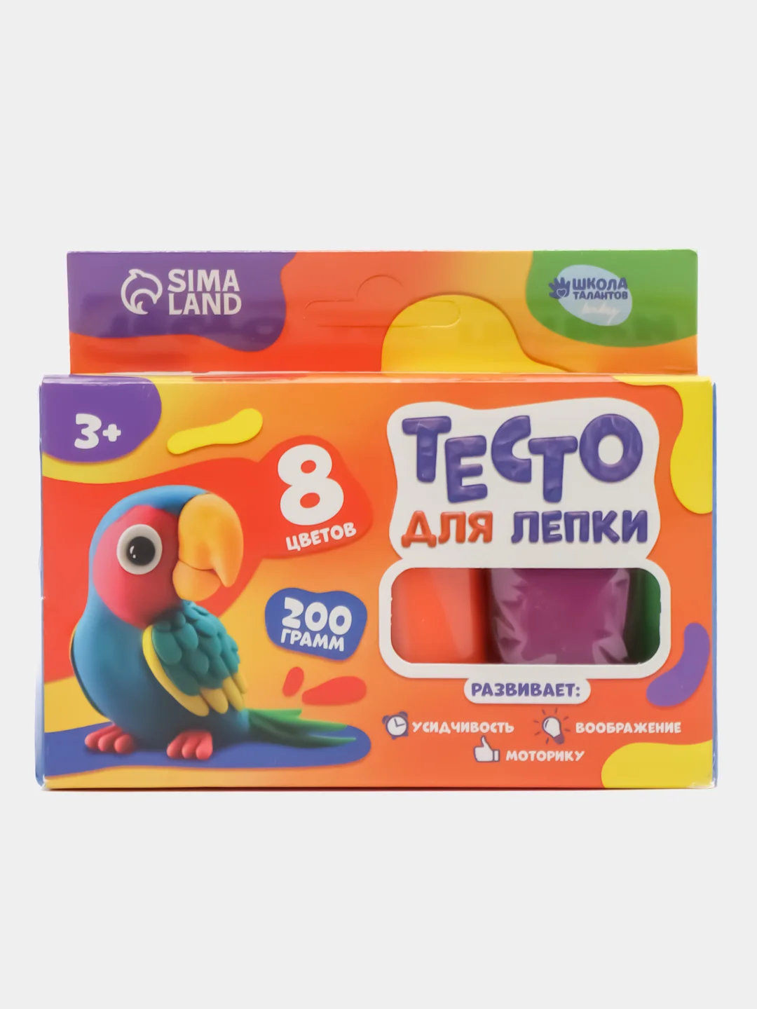 Тесто-пластилин для лепки, 8 цветов