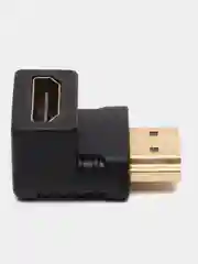 Черный переходник угловой HDMI-HDMI угол 90 градусов