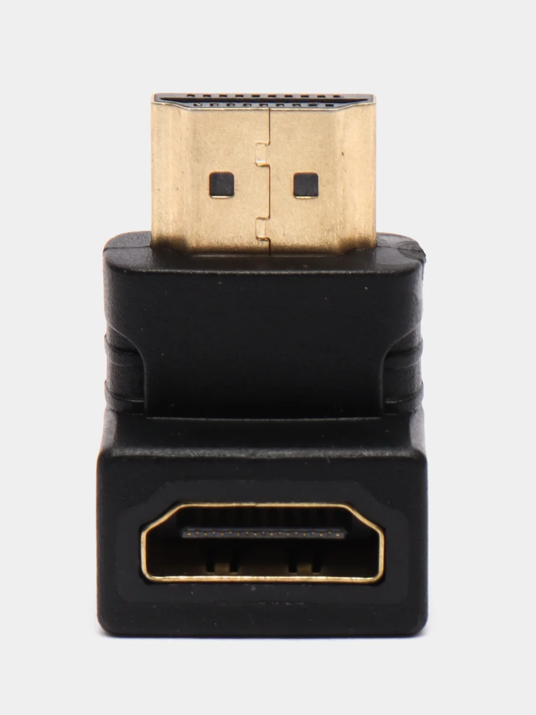 Черный переходник угловой HDMI-HDMI угол 90 градусов