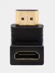 Черный переходник угловой HDMI-HDMI угол 90 градусов