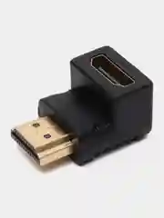 Черный переходник угловой HDMI-HDMI угол 90 градусов