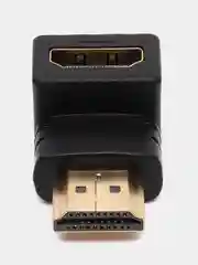 Черный переходник угловой HDMI-HDMI угол 90 градусов
