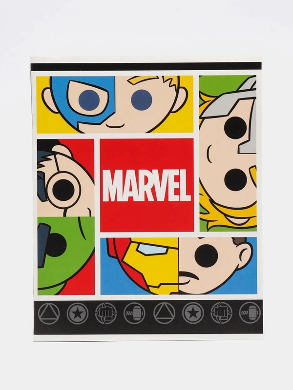 Тетрадь 48 листов, "Герои Marvel", клетка