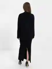 Черный костюм комплект женский,теплый с юбкой макси,костюм женский кашемировый, оверсайз двойка