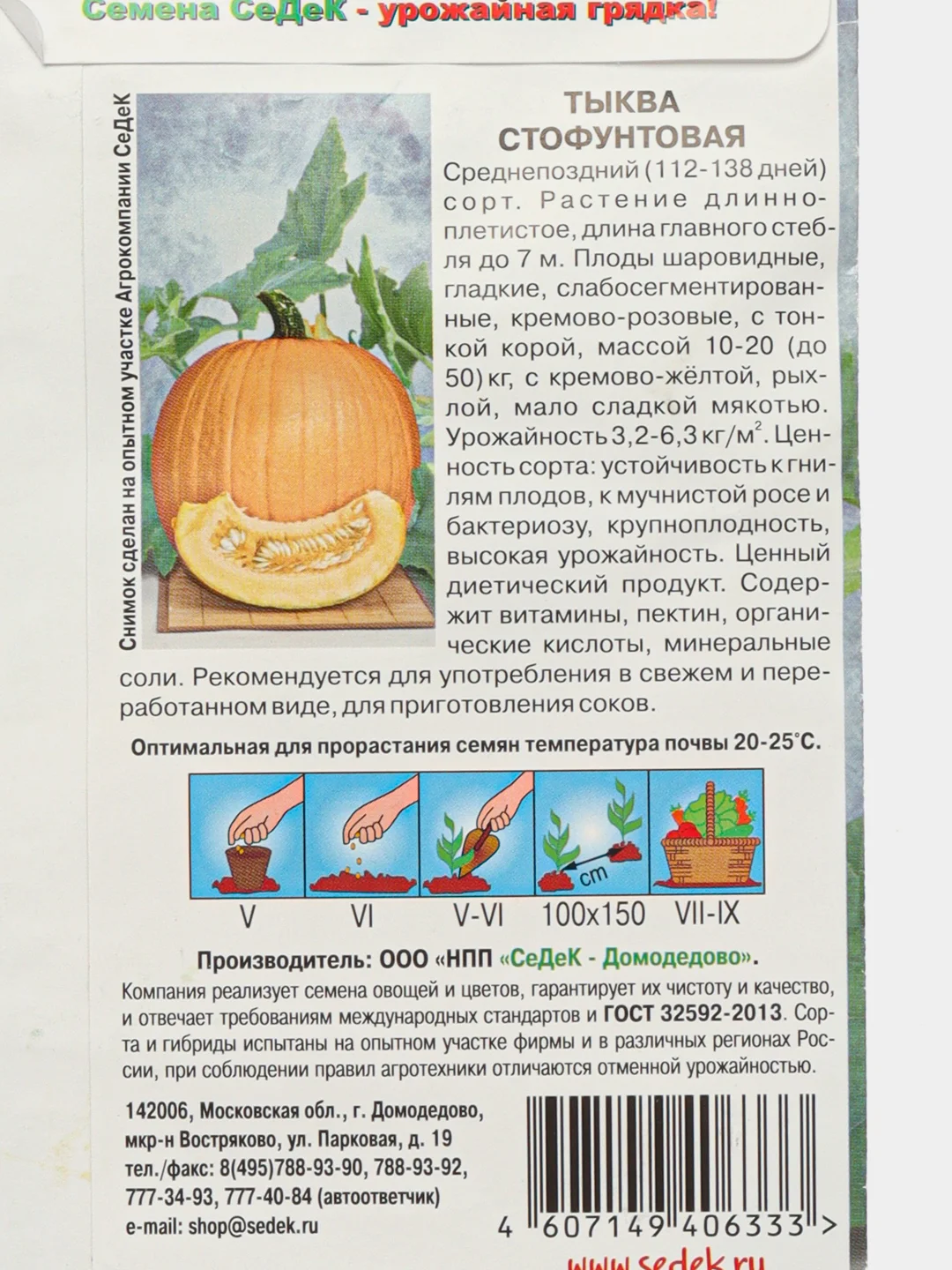 Семена Тыква "Стофунтовая"