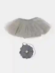 Серебряный юбка пачка и повязка на голову, набор для фотосессии, юбка ту-ту