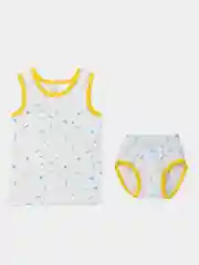 Лимонный комплект нижнего белья для девочки: майка, трусы