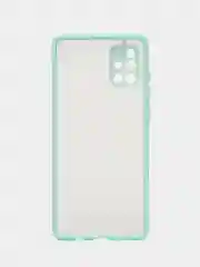 Бирюзовый чехол Samsung Galaxy A71 (Самсунг Галакси А71), пластиковый, матовый, с цветными кнопками