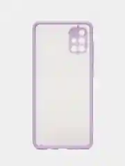 Сиреневый чехол Samsung Galaxy A71 (Самсунг Галакси А71), пластиковый, матовый, с цветными кнопками