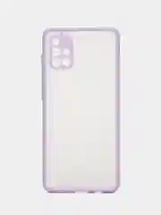 Сиреневый чехол Samsung Galaxy A71 (Самсунг Галакси А71), пластиковый, матовый, с цветными кнопками