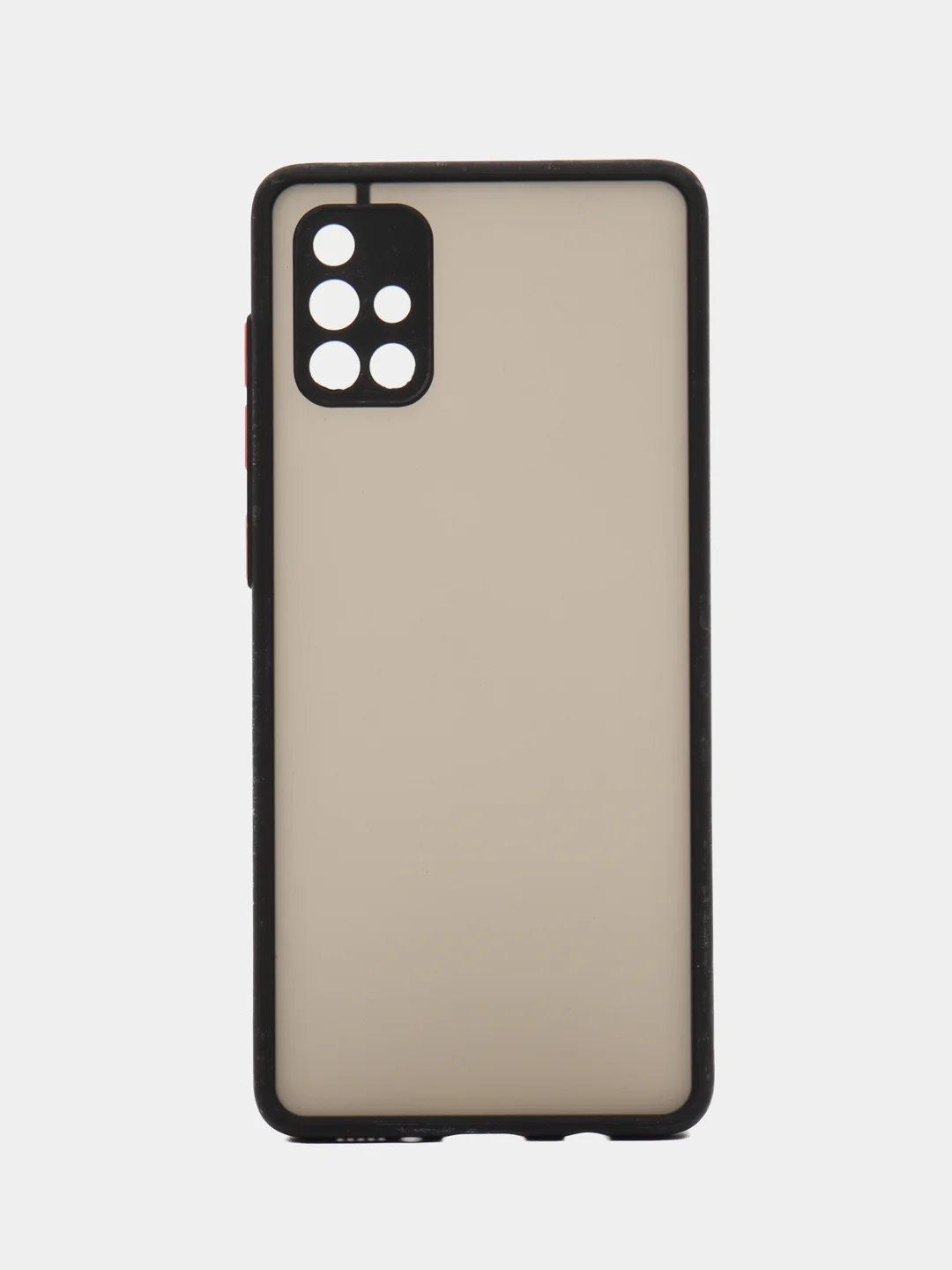 Черный чехол Samsung Galaxy A71 (Самсунг Галакси А71), пластиковый, матовый, с цветными кнопками