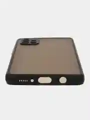 Черный чехол Samsung Galaxy A71 (Самсунг Галакси А71), пластиковый, матовый, с цветными кнопками