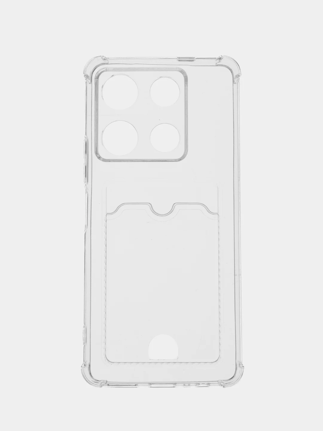 Прозрачный чехол для Infinix Note 30 Pro (Инфиникс Нот 30 Про), прозрачный, с карманом для карты