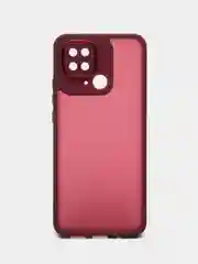 Пурпурный чехол матовый для Redmi 10C / Poco C40, пластиковый, полупрозрачный, с глянцевой рамкой