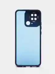 Пурпурный чехол матовый для Redmi 10C / Poco C40, пластиковый, полупрозрачный, с глянцевой рамкой