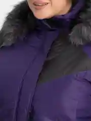 Синий женский зимний костюм с меховой опушкой