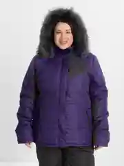 Синий женский зимний костюм с меховой опушкой