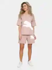 Мятный женский костюм из футера, футболка и шорты, летний, трикотажный