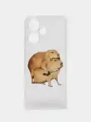 Бежевый чехол на Infinix Hot 30 Play (Инфиникс Хот 30 Плей) прозрачный, с рисунком