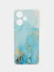 Светло-синий чехол на Infinix Hot 30 Play (Инфиникс Хот 30 Плей) прозрачный, с рисунком