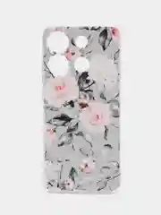 Кораллово-розовый чехол для Infinix Smart 7 Plus (Инфиникс Смарт 7 Плюс), прозрачный, с рисунком, защита камеры