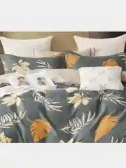 Угольный комплект постельного белья, евро, сатин