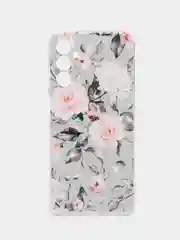 Кораллово-розовый чехол на Samsung Galaxy A14 4G (Галакси A14 4G), прозрачный, с рисунком, защита камеры