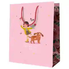 Розовый пакет подарочный 18*23*10см Meshu "I see ...", ламинированный
