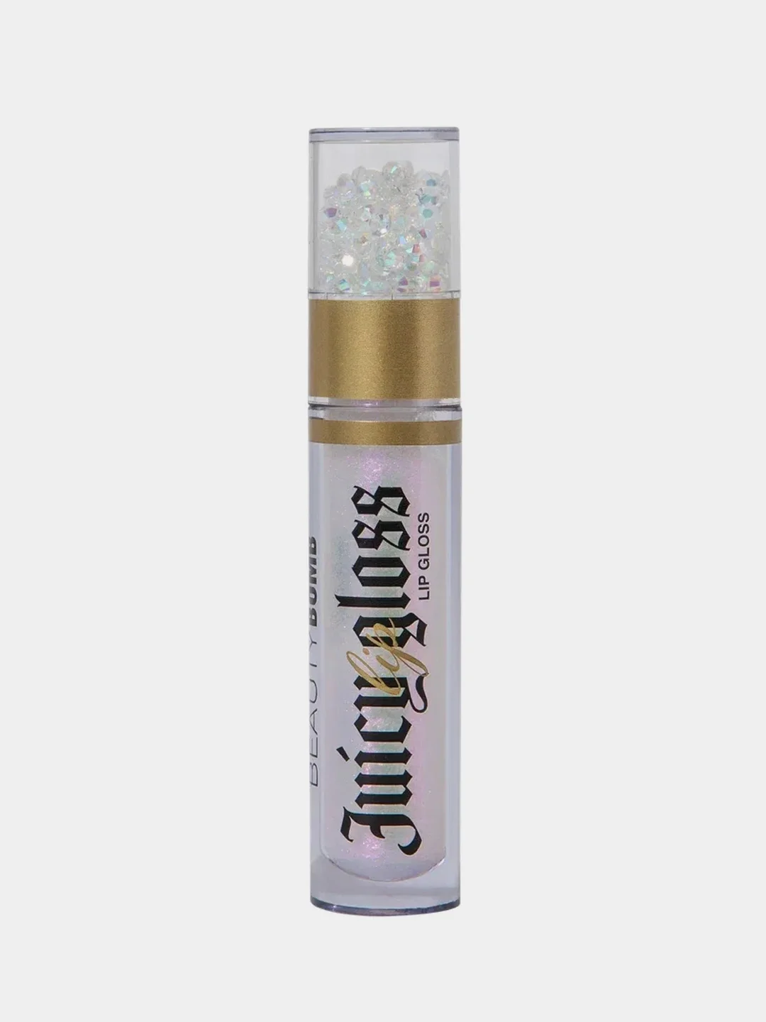 Блеск для губ BEAUTY BOMB Juicy, тон 01, прозрачный с нежно-розовыми блестками, 3,4 мл
