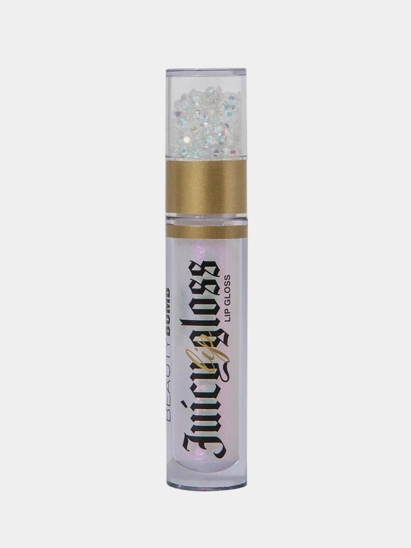 Блеск для губ BEAUTY BOMB Juicy, тон 01, прозрачный с нежно-розовыми блестками, 3,4 мл