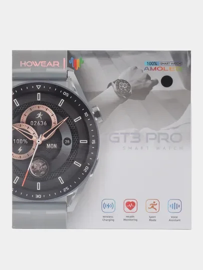 Черный умные часы GT3 PRO Smart Watch с AMOLED-экраном