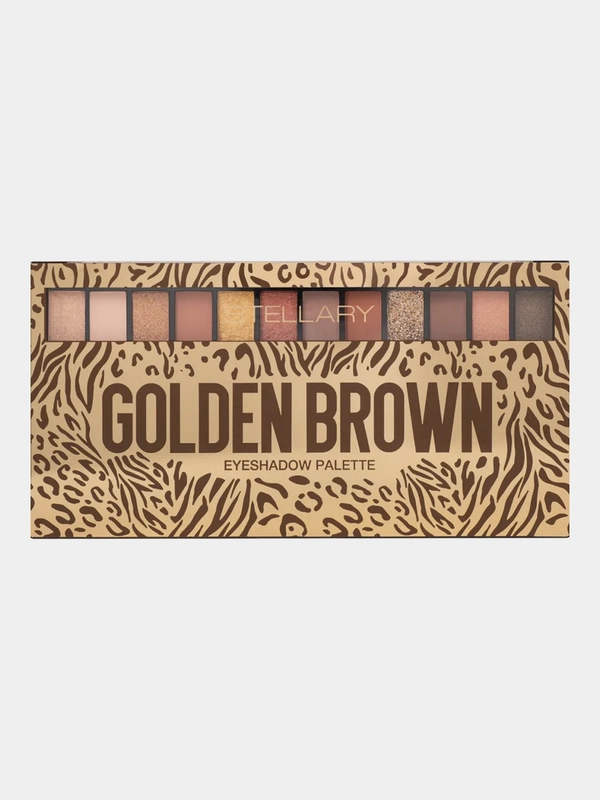 Палетка теней для век STELLARY Golden brown, 12 оттенков, 102,5 г