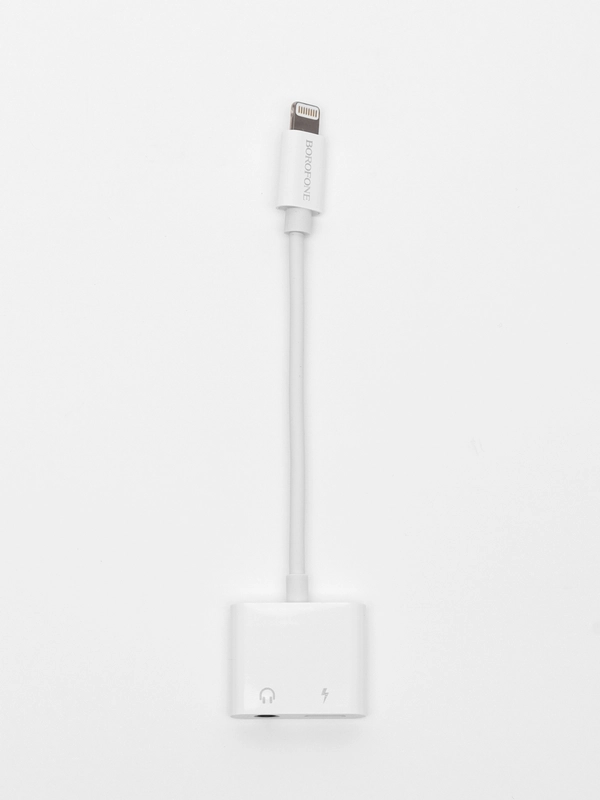 Аудио конвертер BOROFONE BV12, переходник для iPhone Lightning на Jack 3.5 мм