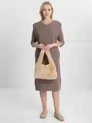 Бежевый женская плюшевая сумка тоут, через плечо