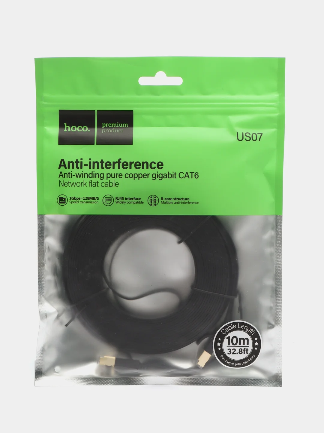 Интернет кабель патч-корд RJ45-RJ45 HOCO US07 General, 1 Гбит/c, КАБЕЛЬ ДЛЯ ИНТЕРНЕТА