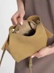 Бежевый меланж сумка тоут женская из натуральной кожи