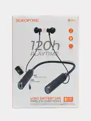 Черный беспроводные спортивные наушники Borofone BE64, С МАГНИТНЫМИ ЗАЖИМАМИ, НАСЫЩЕННЫЙ ЗВУК
