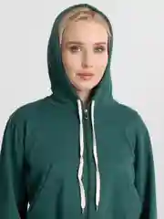 Зеленый спортивный женский костюм, толстовка короткая на замке с капюшоном, брюки