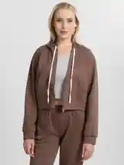 Медный спортивный женский костюм, толстовка короткая на замке с капюшоном, брюки