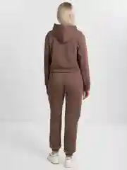 Медный спортивный женский костюм, толстовка короткая на замке с капюшоном, брюки