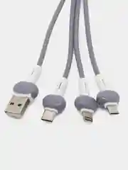 Лавандовый кабель зарядный 3 в 1 для передачи данных, кабель для Android, iPhone, Type-C, брелок