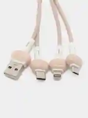 Пудровый кабель зарядный 3 в 1 для передачи данных, кабель для Android, iPhone, Type-C, брелок