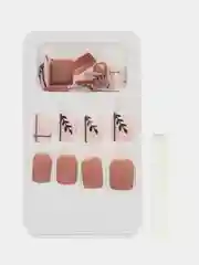 Карамельный накладные ногти для офиса, праздника с дизайном, 24 шт, клей в комплекте