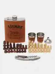 Песочный хаки набор подарочный мужской : шахматы, фляжка