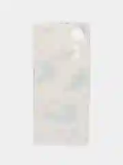 Золотой силиконовый чехол на Oppo A78 4G (Оппо А78 4G), прозрачный, с рисунком, защита камеры